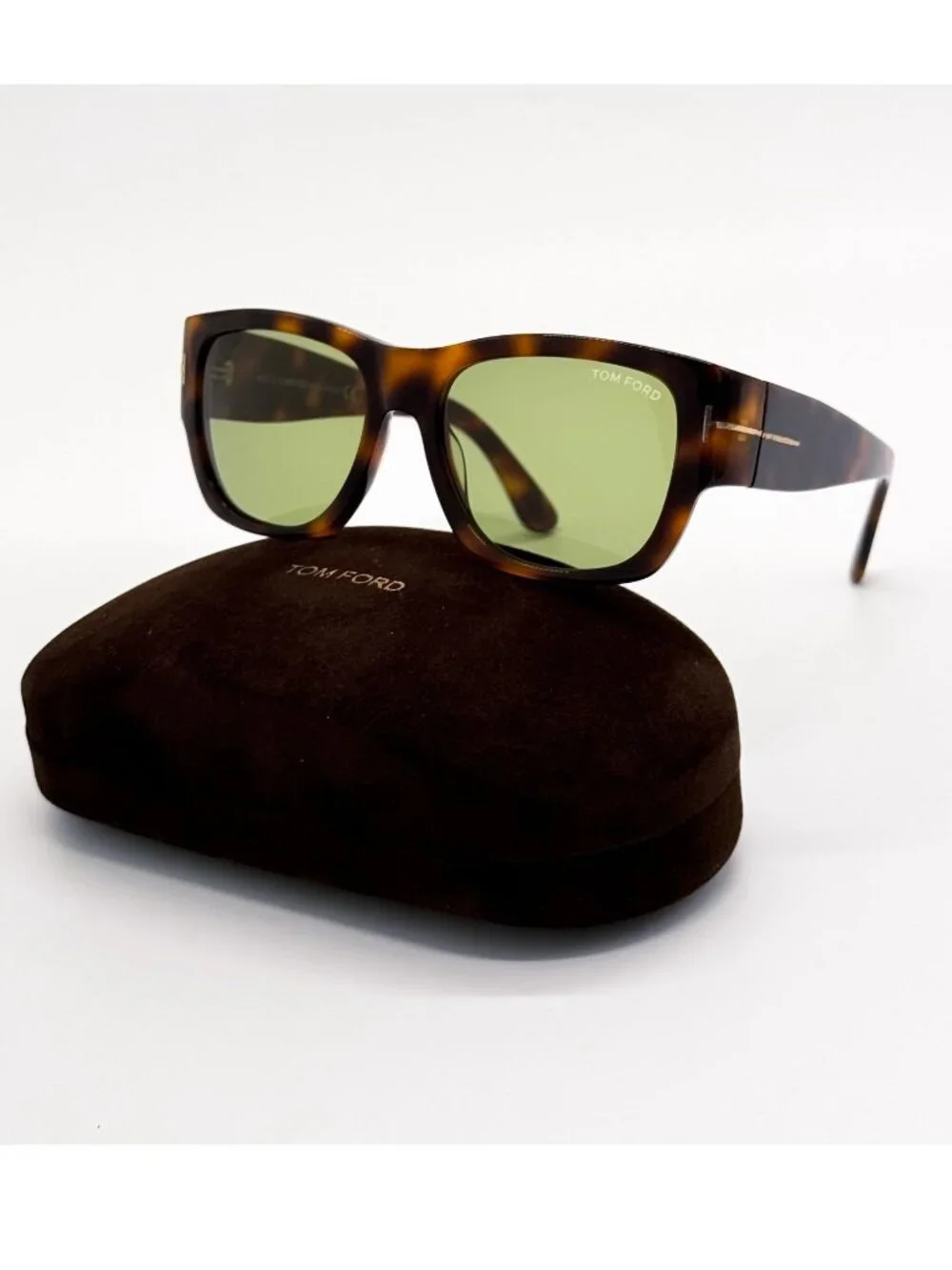 New Tom Ford Stephen TF493 52N Havana Green Sunglasses Authentic